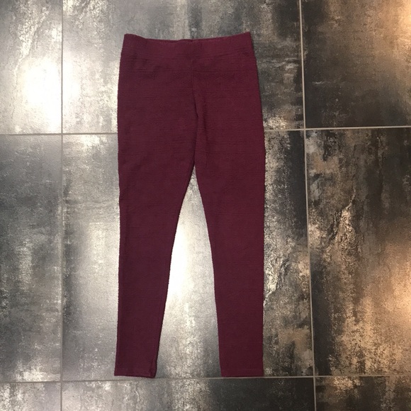 AMERICAN EAGLE OUTFITTERS Burgundy Patterned Leggings Sz. S - Picture 2 of 9